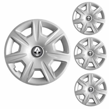 Imagem de Jogo Calota Aro 15 Logan Sandero 2015 à 2018 Renault + Emblema Resinado