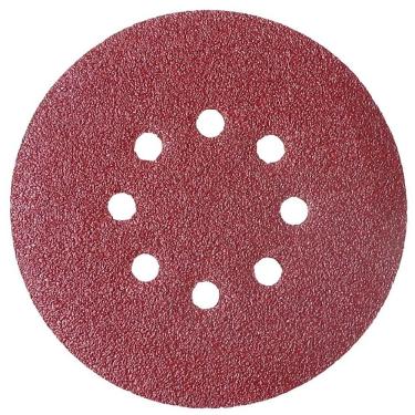 Imagem de Kit 10 Disco de lixa Ferro Madeira vermelho 150mm Grão 80 Starfer