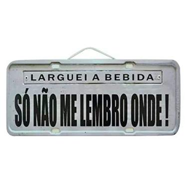Imagem de Placa de Carro Decorativa em Madeira - Larguei a Bebida