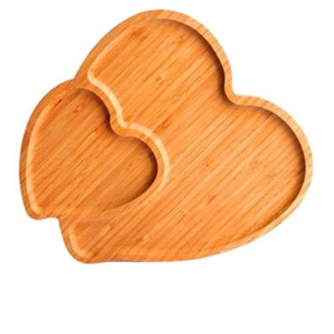 Imagem de Petisqueira De Madeira 2 Divisórias Formato De Coração Cor:Marrom/Bege