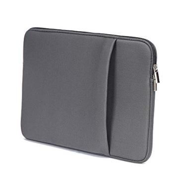Imagem de Qudai Bolsa para laptop B2015 bolsa com zíper macio 17'' para substituição de bolsa para notebook Air Pro Ultrabook cinza