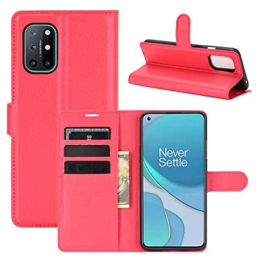 Imagem de YUNCHAO Caixa de telefone Para OnePlus 8t Litchi Texture Horizontal Flip Case Protetora com suporte e Card Slots & Carteira capa para celular