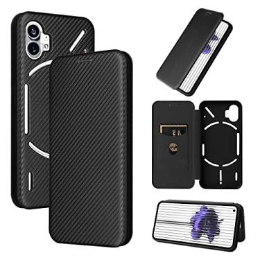 Imagem de For Nothing Phone 1 Carbon Fiber Texture Flip Leather Phone Case