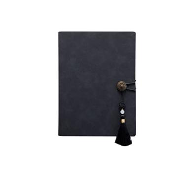 Imagem de A6 A5 B5 Caderno Espiral de Couro Falso e Diário Caderno de Capa Dura Agenda Organizador Recarregável, A5 Preto