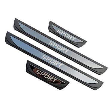 Imagem de GZBFTDH Acessórios de carro Protetor de peitoril da porta, para Nissan Sentra Qashqai Navara Rogue Kick Painéis Placa de proteção de soleira, protetor de entrada de porta de peças automotivas (Sentra 2017-2022)