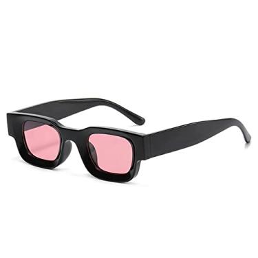 Imagem de Óculos de Sol Polarizados Quadrados Pequenos Moda Mulheres Retro Punk Sombras UV400 Homens Tendência Óculos de Sol, Preto Rosa, A