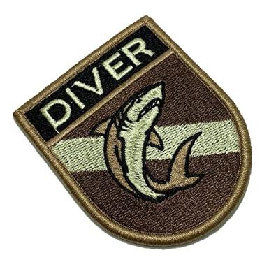 Imagem de BD0176EV04 Bandeira Mergulhador Patch Bordado Fecho Contato