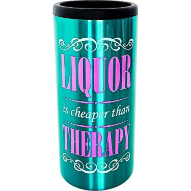 Imagem de Spoontiques - Stainless Steel Can Cooler - Double Walled Stainless Steel Beverage Can Cooler - Keeps Drinks Colder Longer- Liquor Stainless Can Cooler