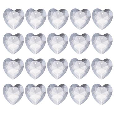 Imagem de Longsheng 20 peças de pingentes de cristal em formato de coração lustre caimento peças pingente pendente gota 28 mm arco-íris decoração de casamento