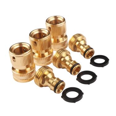 Imagem de Mangueira de jardim de conexão rápida, acessórios de água de bronze sólido de 1,9 cm