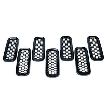 Imagem de JESYMBX Para Jeep Renegade 2015-2017 1 conjunto de acabamento de moldura de grade de corrida inserção frontal 7 peças