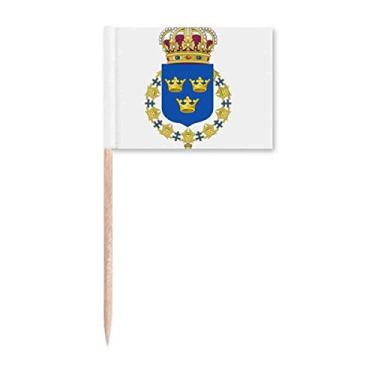 Imagem de Emblema nacional da Europa da Suécia para palito de dente marcadores para decoração de festa