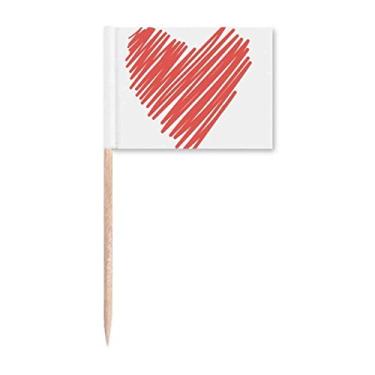 Imagem de Desenho de grafite de coração para Dia dos Namorados marcadores de palito de dente para decoração de festa