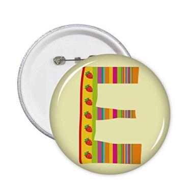 Imagem de E Alfabeto Morango Frutas Padrão Bonito Pinos Emblema Botão Decoração Acessório 5 peças