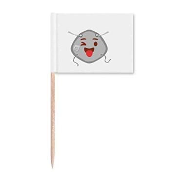 Imagem de Bandeiras de palito de dente com expressão de cabeça piscando, marcador para decoração de festa