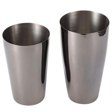 Imagem de Conjunto de coquetel Boston Shaker, antiferrugem e inodoro, conjunto de coqueteleira de aço inoxidável de 600 ml/800 ml para bar de coquetéis (Gun Black 800/600 ml)
