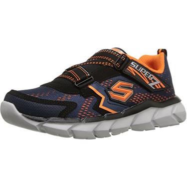 Imagem de Tênis infantil Skechers Monitores Protons (criança pequena), Navy/Orange, 10.5 Little Kid