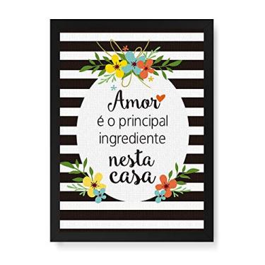 Imagem de Arte Maníacos Quadro Decorativo Tela Canvas Amor é o Principal - 32,5x23cm (Moldura caixa laca preta)