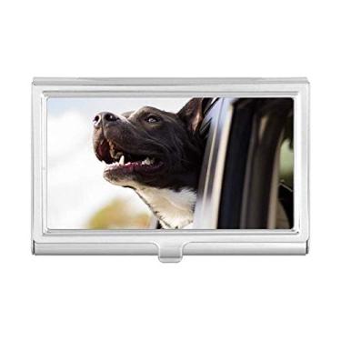 Imagem de Porta-cartão de visita com foto de animal de cachorro preto