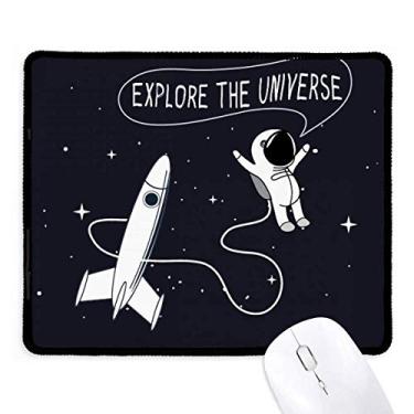 Imagem de Mousepad de viagem espacial Universo e Alienígena Tapete de borracha para jogos