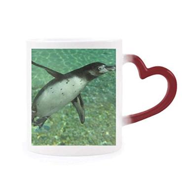 Imagem de Caneca Water Southern Penguin Science Nature Picture Sensível ao Calor Caneca Vermelha Mudança de Cor