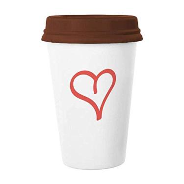 Imagem de Caneca em forma de coração para o dia dos namorados, copo de cerâmica para café