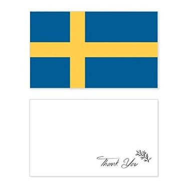 Imagem de Bandeira nacional da Suécia, país da Europa, cartão de agradecimento, papel de aniversário, agradecimento de casamento