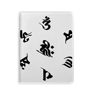 Imagem de Caderno com estampa de personagem sânscrito, budismo, religião, capa de goma