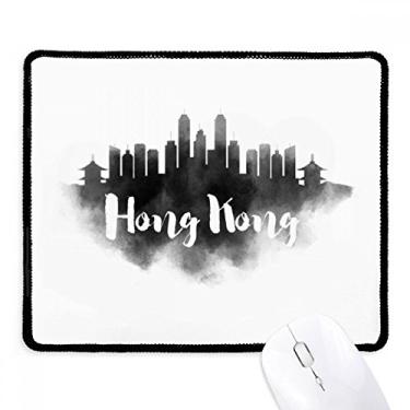 Imagem de Hongkong China Landmark Ink Mouse pad pintura de cidade borda costurada tapete de borracha para jogos
