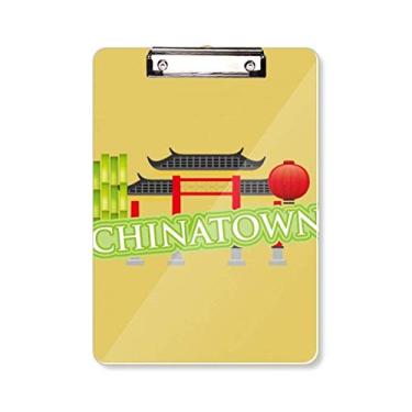 Imagem de Bambu Lantern Green China Town Prancheta pasta para escrever placa de apoio A4
