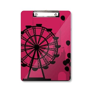 Imagem de Prancheta de balão de roda-gigante para parque de diversões, pasta, bloco de notas A4
