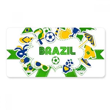 Imagem de DIYthinker Placa de licença cultural, futebol do Brasil, decoração de aço inoxidável para automóveis