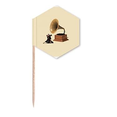 Imagem de Instrumento clássico de música Gramofone Dance Palito Bandeiras de Cupcake Picks Festa Celebração