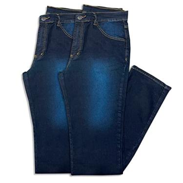 Imagem de Kit 2 Calças Jeans Masculina Tradicional (48, Azul Médio c/Azul Médio)