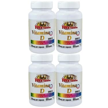 Imagem de 4 Potes de Vitamina D Colecalciferol 60 Cápsulas 500mg-Unissex
