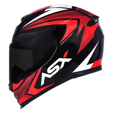 Imagem de Capacete ASX Eagle Street para Moto Esportivo Preto e Vermelho (60/L)