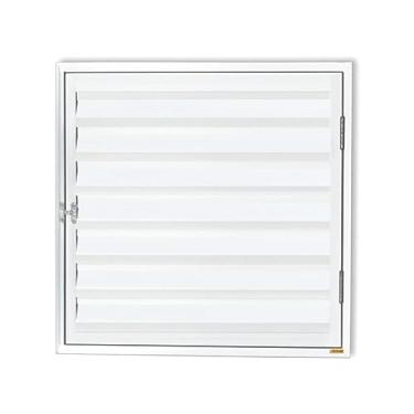 Imagem de Porta de Alumínio Abrigo 60x80cm para Água e Gás 1 Folha com Ventilação Anodizado Brilhante Brimak Branco