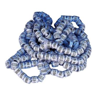 Imagem de Fenteer 100x faixas de pé pomba anéis de perna de pombo 2024 pássaro leve identificação numerada 8mm para bantam finch pequenas aves pato lovebird, BRANCO