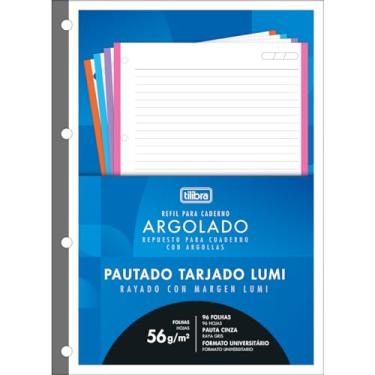 Imagem de Tilibra - Refil Tiliflex para Caderno Argolado Universitário Borda Colorida, Académie, 20x27.5cm, 4 Cores, 96 Folhas