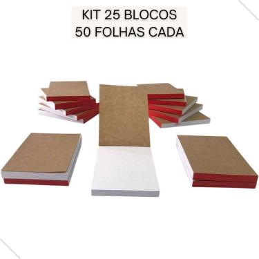 Imagem de Kit 25 Bloco Anotacoes Rascunho Comanda 10X7Cm 50 Folhas
