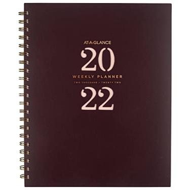 Imagem de Agenda semanal e mensal 2022 da AT-A-GLANCE, 21 cm x 28 cm, grande, assinatura, marrom (YP905L50)