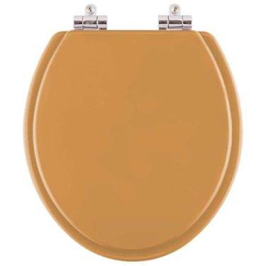 Imagem de Assento Sanitario Poliester com Amortecedor Convencional Oval Amarelo Terra para vaso Celite