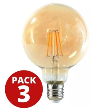 Imagem de Lâmpada LED Vintage Decorative G95 4W E27 220-240V Pacote com 3