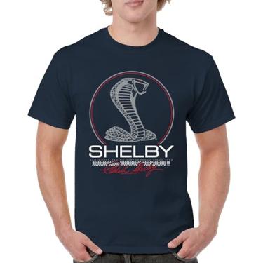 Imagem de Camiseta masculina Shelby Cobra Legendary Racing Performance American Classic Muscle Car GT500 GT Powered by Ford, Azul marinho, M