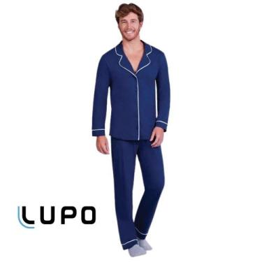 Imagem de Pijama Modelo Clássico Com Fecho Em Botões Masculino Lupo
