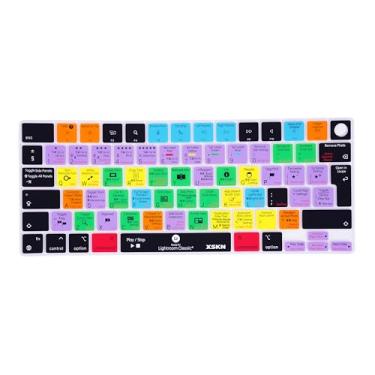 Imagem de XSKN Capa de teclado de silicone Lightroom Classic Shortcuts versão UE para Apple M2 M3 Chip MacBook Air de 13,6 polegadas (A2681 A3113) 15,3 polegadas (A2941 A3114) com Touch ID