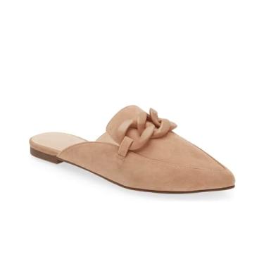 Imagem de Juliet Holy Mocassins femininos sem salto bico fino e costas nuas, Corrente de plástico, camelo, 8.5