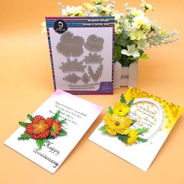 Imagem de 1 conjunto de moldes de flores de costura floral primavera dente de metal cortado para artesanato em papel feito à mão cartões comemorativos scrapbooking e artes de álbum da Alina Crafts