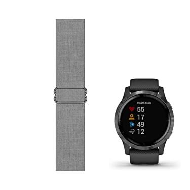 Imagem de C2D JOY Pulseira elástica compatível com Garmin Forerunner 255/Venu 2 e vivoactive 4, pulseira de nylon elástico ajustável - cinza de 22 mm