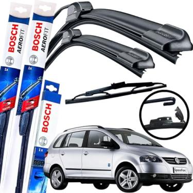 Imagem de Palheta Limpador Parabrisa Bosch Aerofit Par de Palheta Limpadora Dianteiro + Traseiro Vw spacefox gancho 2006 à 2012
